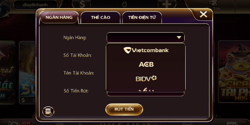 Rút tiền SUNWIN qua ngân hàng nội địa là phương thức được lựa chọn nhiều nhất